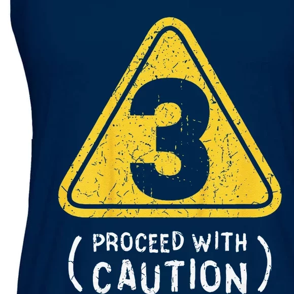 Birthday 3 Three Construction Sign 3rd Birthday Ladies Essential Flowy Tank