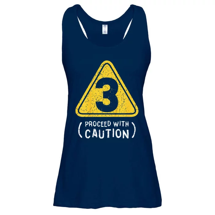 Birthday 3 Three Construction Sign 3rd Birthday Ladies Essential Flowy Tank