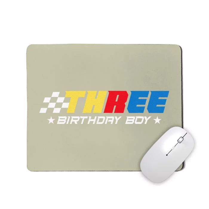 Birthday 3 Three Race Car 3rd Racing Pit Crew Driver Mousepad