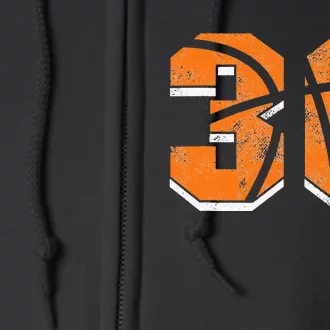 Basketballer 30 Years Basketball Player 1990 Ball Gift Full Zip Hoodie