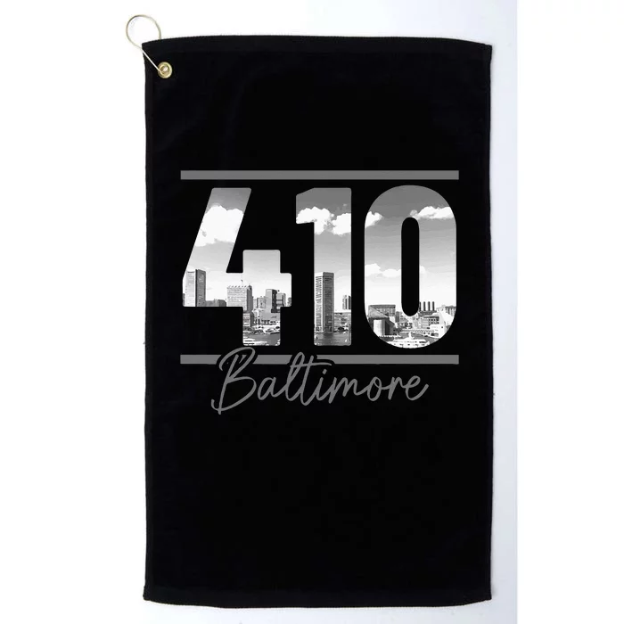 Baltimore 410 Area Code Skyline Maryland Vintage Platinum Collection Golf Towel