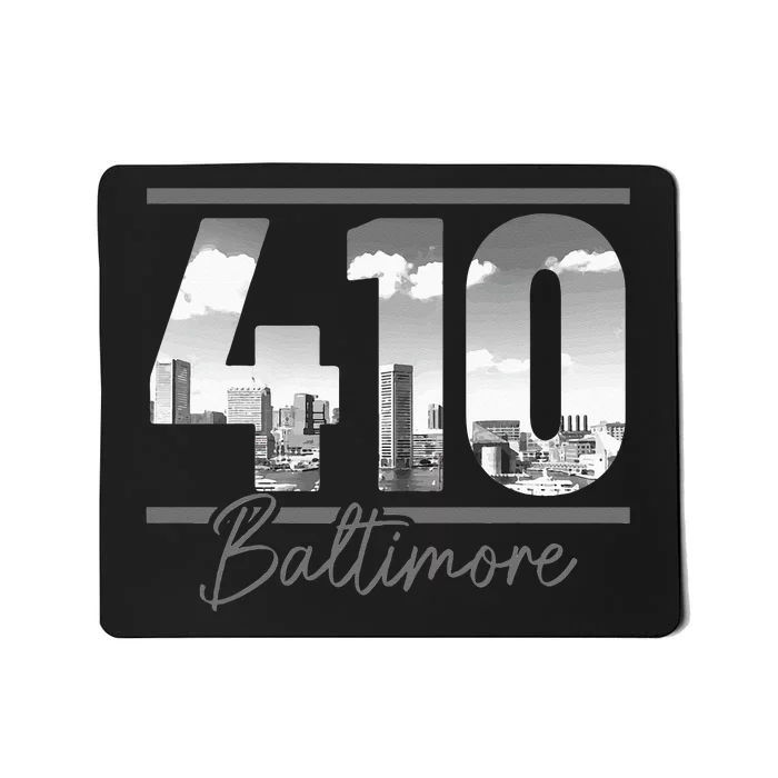 Baltimore 410 Area Code Skyline Maryland Vintage Mousepad