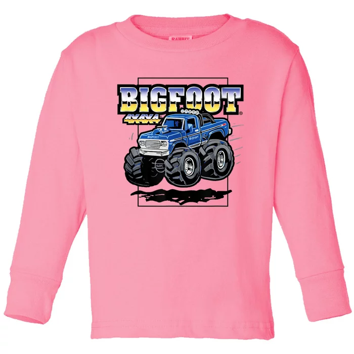 Bigfoot 4x4x4 Cartoon Truck (Color Options 1) Toddler Long Sleeve Shirt