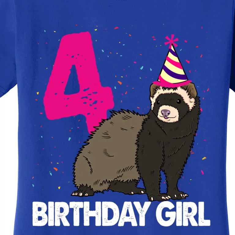 Birthday 4 Funny Funny Gift Funny Ferret Lovers Gift Women's T-Shirt