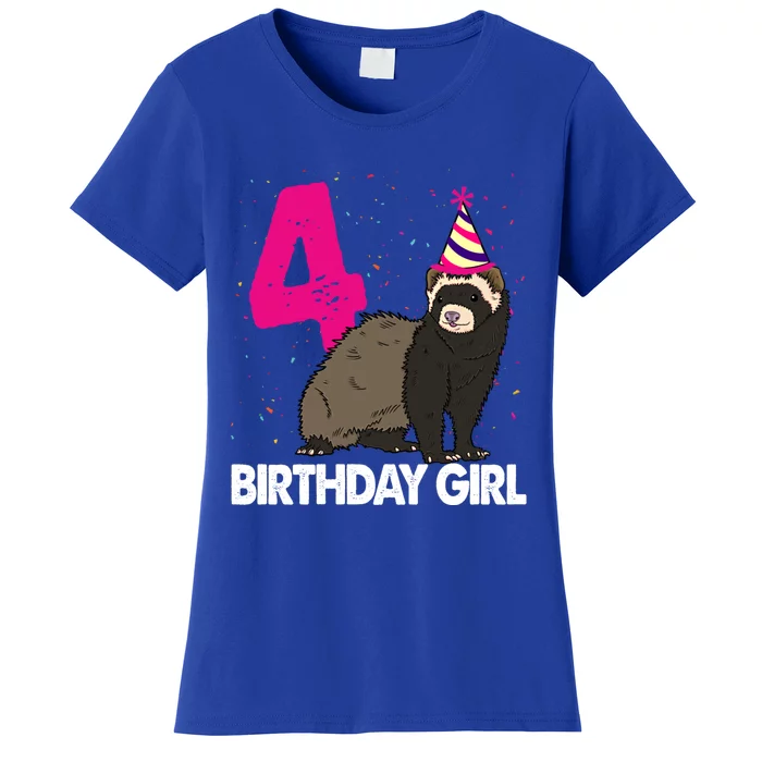 Birthday 4 Funny Funny Gift Funny Ferret Lovers Gift Women's T-Shirt