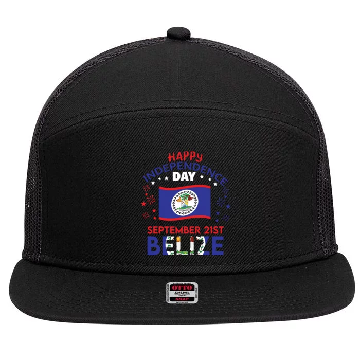 Belize 43rd Independence Day Belizean Pride Belize Flag 7 Panel Mesh Trucker Snapback Hat