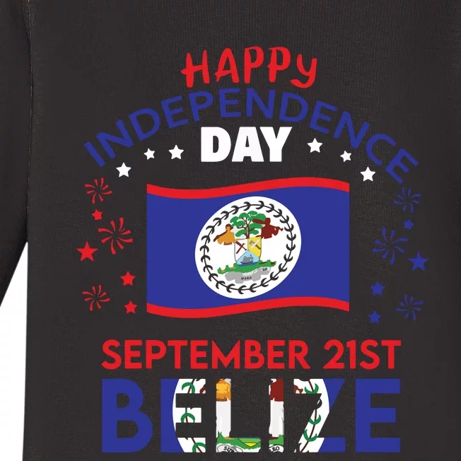 Belize 43rd Independence Day Belizean Pride Belize Flag Baby Long Sleeve Bodysuit