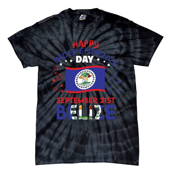 Belize 43rd Independence Day Belizean Pride Belize Flag Tie-Dye T-Shirt