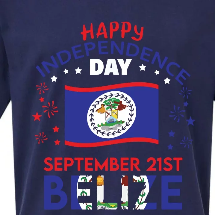 Belize 43rd Independence Day Belizean Pride Belize Flag Sueded Cloud Jersey T-Shirt