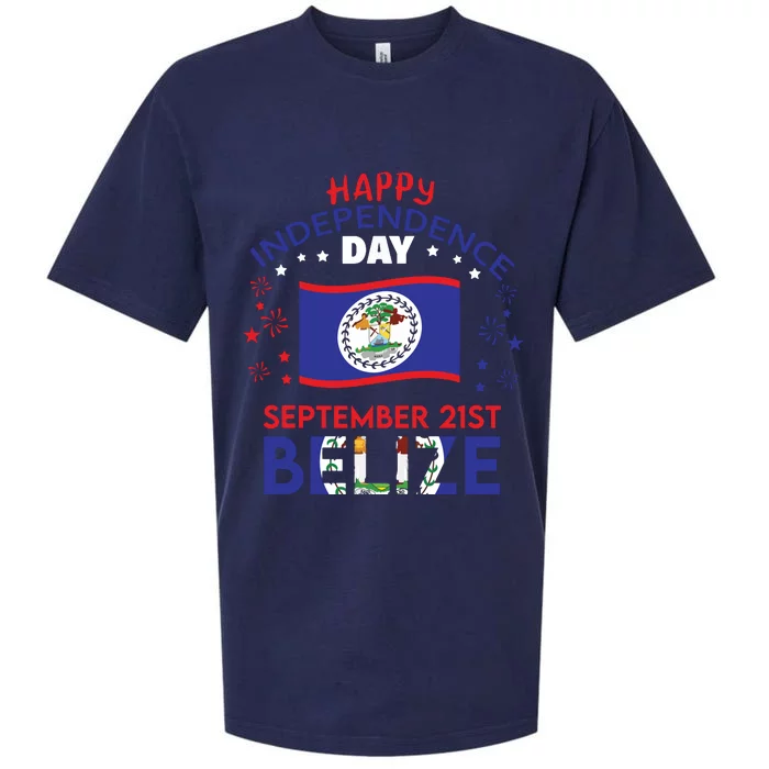 Belize 43rd Independence Day Belizean Pride Belize Flag Sueded Cloud Jersey T-Shirt