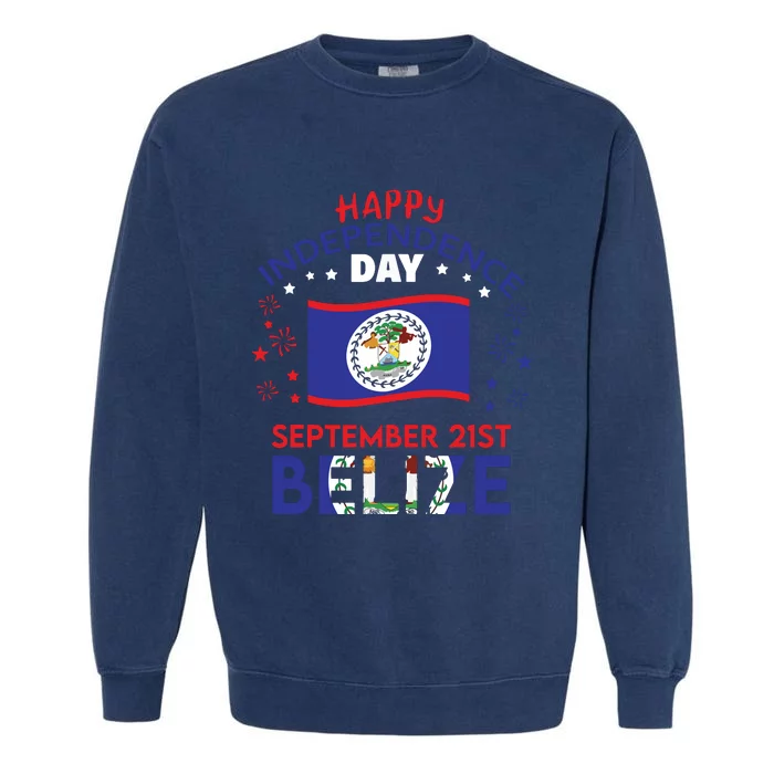 Belize 43rd Independence Day Belizean Pride Belize Flag Garment-Dyed Sweatshirt