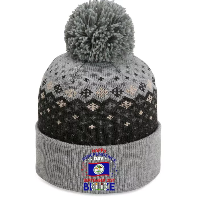 Belize 43rd Independence Day Belizean Pride Belize Flag Gift The Baniff Cuffed Pom Beanie