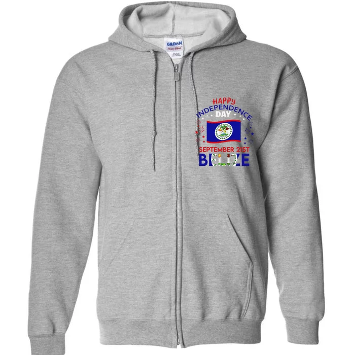 Belize 43rd Independence Day Belizean Pride Belize Flag Gift Full Zip Hoodie