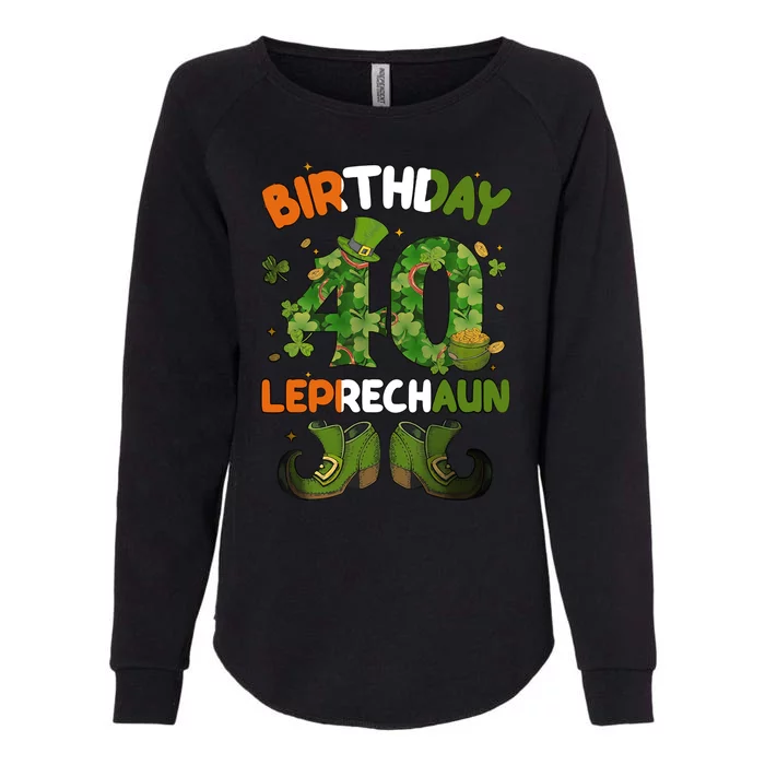 Birthday 40 Leprechaun Womens California Wash Sweatshirt