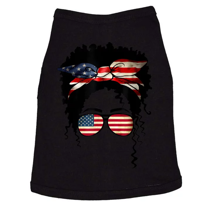 Black 4th Of July African American Flag Queen Black Doggie Tank