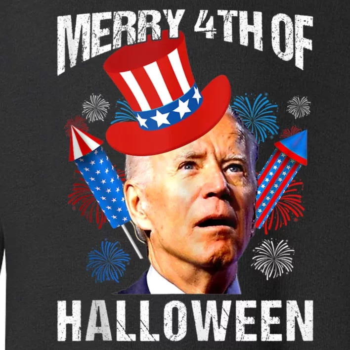 Biden 4th Of July Joe Biden Merry 4th Of Halloween Toddler Sweatshirt