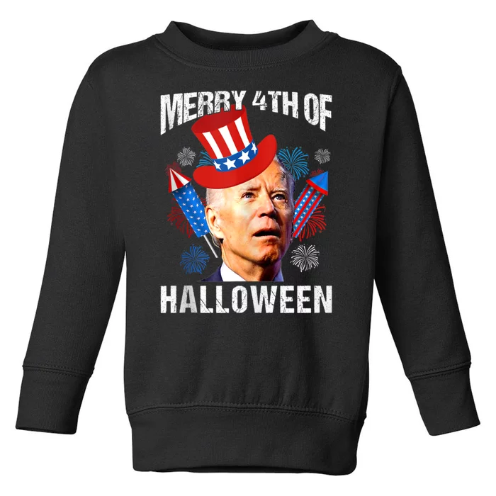 Biden 4th Of July Joe Biden Merry 4th Of Halloween Toddler Sweatshirt