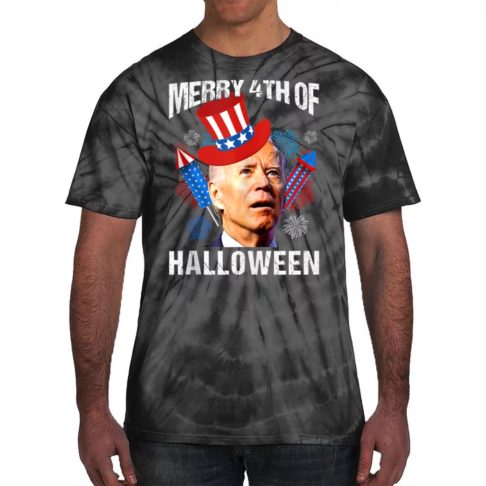 Biden 4th Of July Joe Biden Merry 4th Of Halloween Tie-Dye T-Shirt