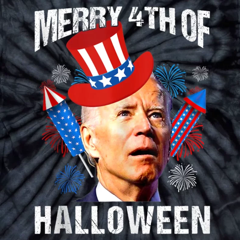 Biden 4th Of July Joe Biden Merry 4th Of Halloween Tie-Dye T-Shirt