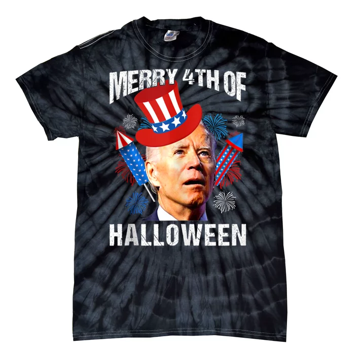 Biden 4th Of July Joe Biden Merry 4th Of Halloween Tie-Dye T-Shirt