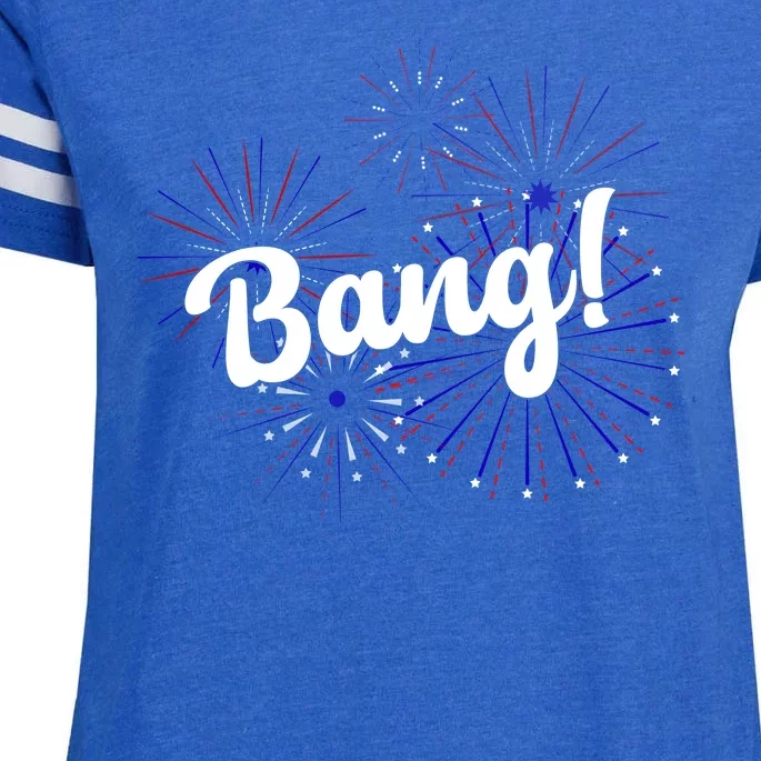 Bang 4th Of July Firework Enza Ladies Jersey Football T-Shirt