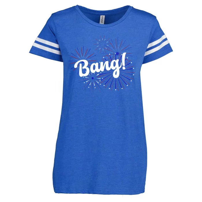 Bang 4th Of July Firework Enza Ladies Jersey Football T-Shirt