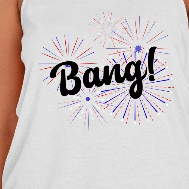 Bang 4th Of July Firework Women's Knotted Racerback Tank