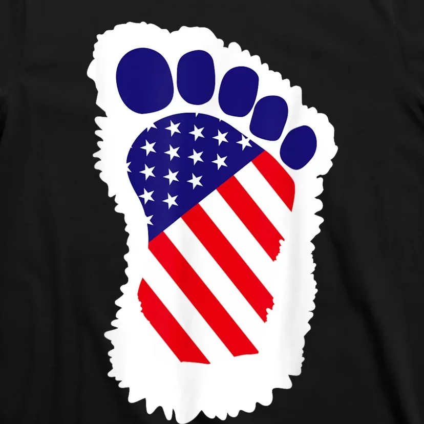 Bigfoot 4th Of July Bigfoot American Flag T-Shirt