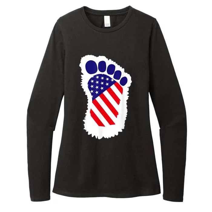 Bigfoot 4th Of July Bigfoot American Flag Womens CVC Long Sleeve Shirt