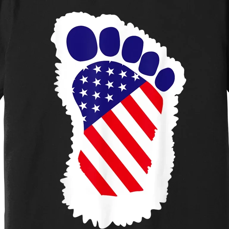 Bigfoot 4th Of July Bigfoot American Flag Premium T-Shirt