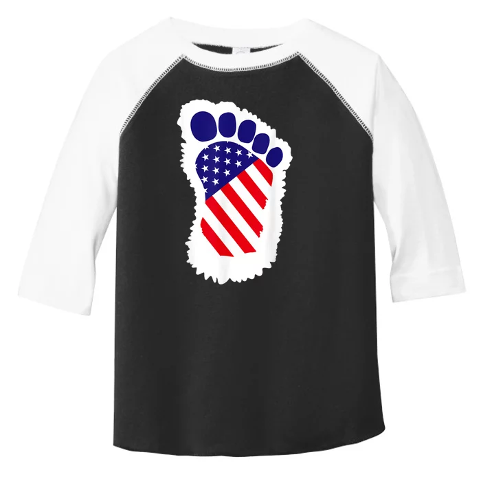 Bigfoot 4th Of July Bigfoot American Flag Toddler Fine Jersey T-Shirt