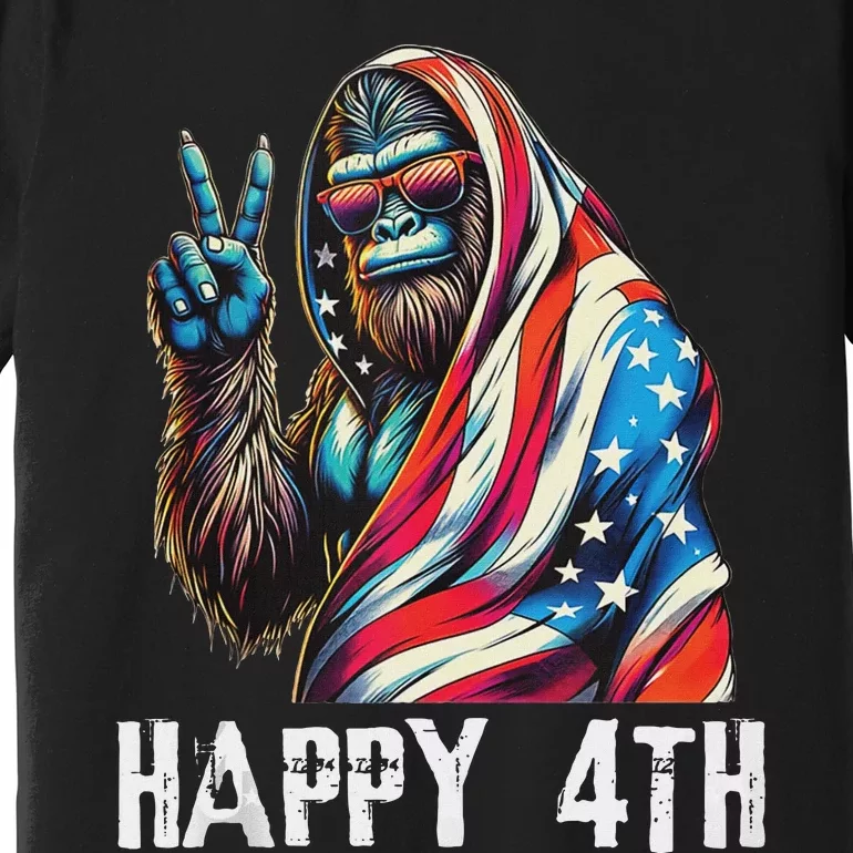 Bigfoot 4th Of July Happy 4th Patriotic Usa Teens Tank Top Premium T-Shirt