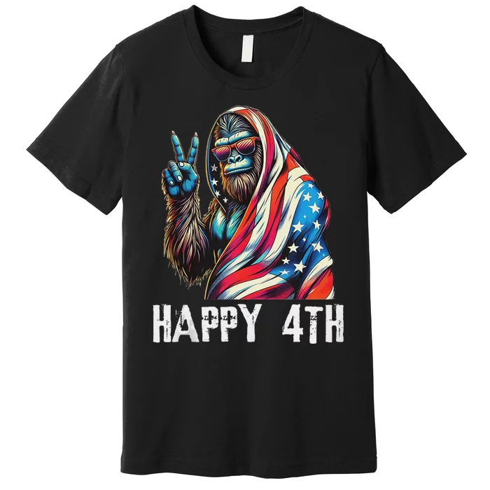 Bigfoot 4th Of July Happy 4th Patriotic Usa Teens Tank Top Premium T-Shirt