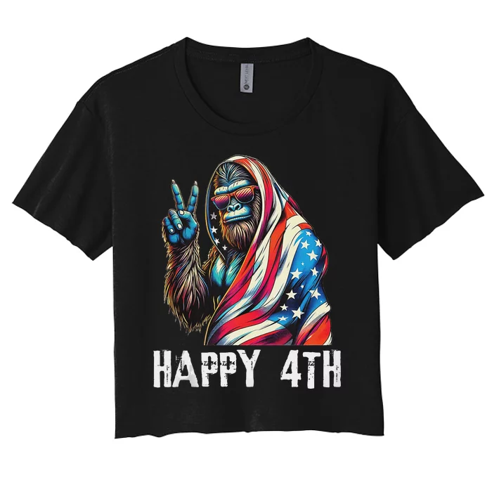 Bigfoot 4th Of July Happy 4th Patriotic Usa Teens Tank Top Women's Crop Top Tee