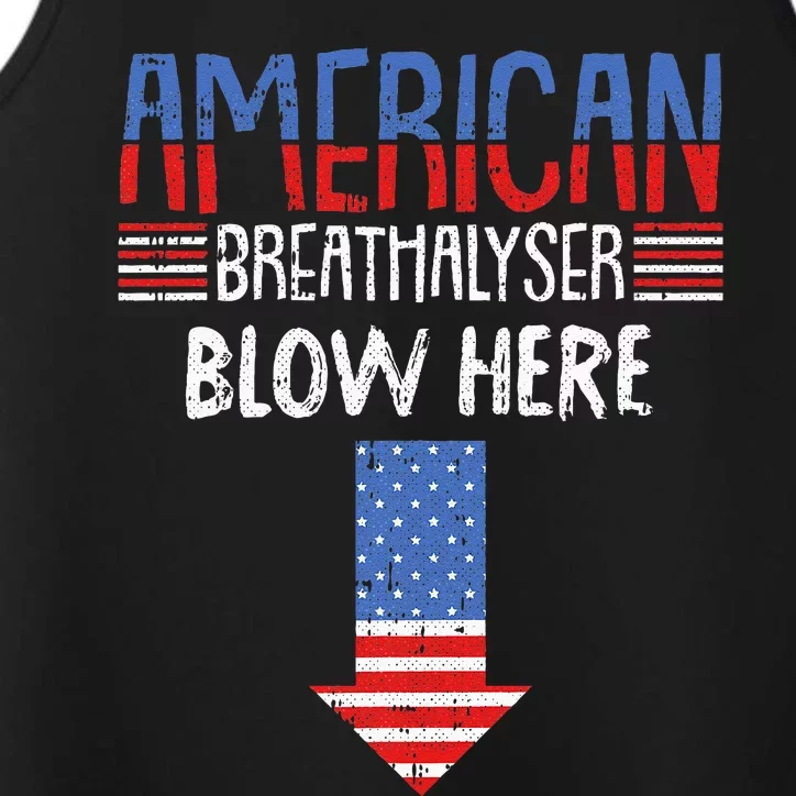 Breathalyzer 4th Of July Funny American Flag Patriotic Performance Tank