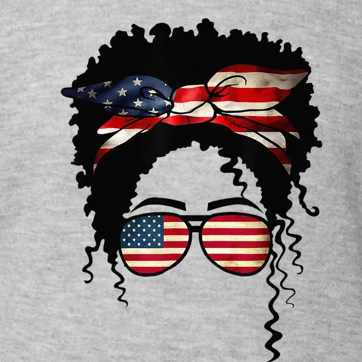 Black 4th Of July African American Flag Queen Black Toddler Sweatshirt