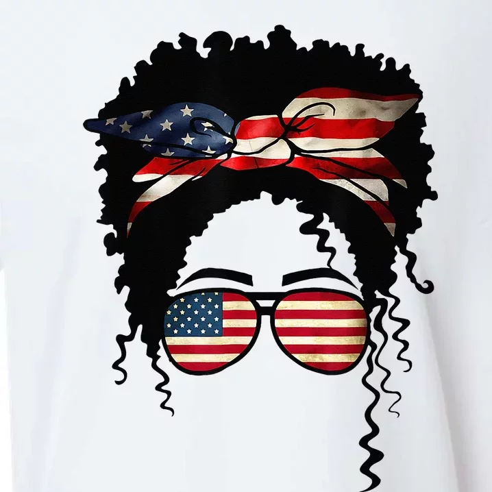 Black 4th Of July African American Flag Queen Black Sueded Cloud Jersey T-Shirt