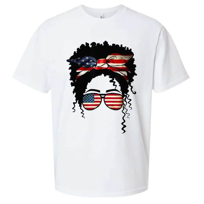 Black 4th Of July African American Flag Queen Black Sueded Cloud Jersey T-Shirt