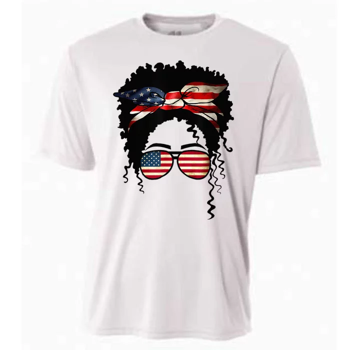 Black 4th Of July African American Flag Queen Black Cooling Performance Crew T-Shirt