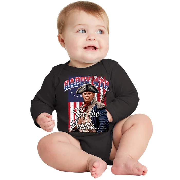 Biden 4th Of July Great Again Patriotic Trump Baby Long Sleeve Bodysuit