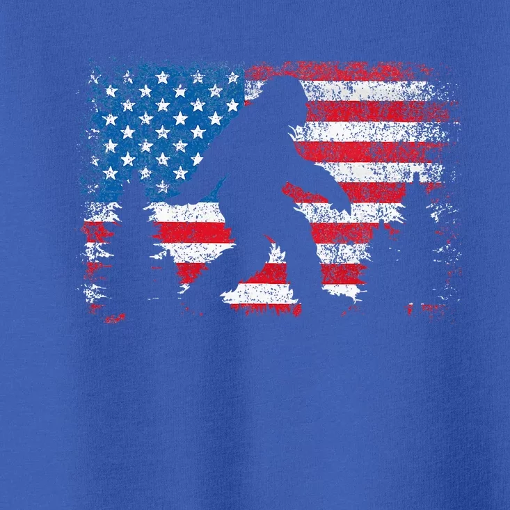 Bigfoot 4th Of July American Usa Flag Patriotic Toddler T-Shirt