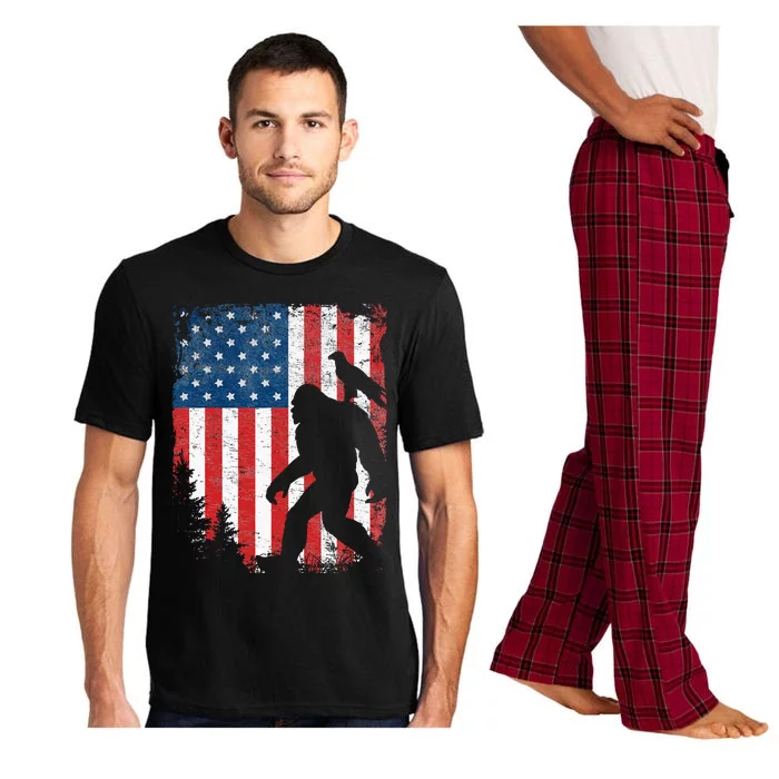 Bigfoot 4th of July Bald Eagle American USA Flag Patriotic Pajama Set