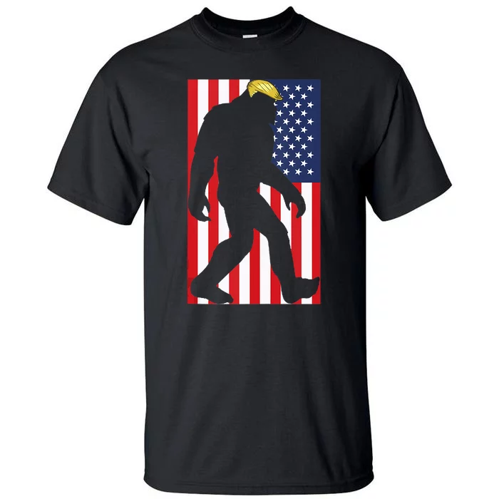 Bigfoot 4th Of July . American Flag Funny Trump Parody Tall T-Shirt