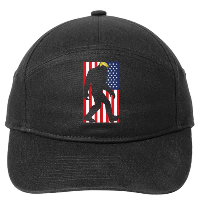 Bigfoot 4th Of July . American Flag Funny Trump Parody 7-Panel Snapback Hat