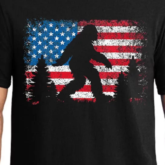 Bigfoot 4th Of July American Usa Flag Patriotic Pajama Set