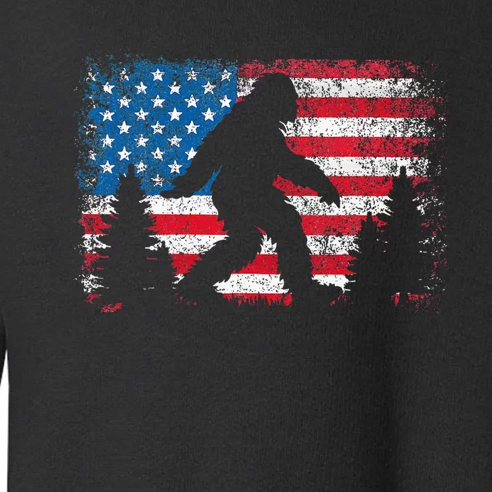 Bigfoot 4th Of July American Usa Flag Patriotic Toddler Sweatshirt