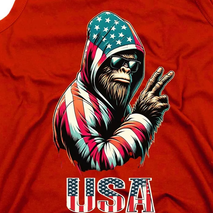 Bigfoot 4th Of July Usa Patriotic Sasquatch Tank Top