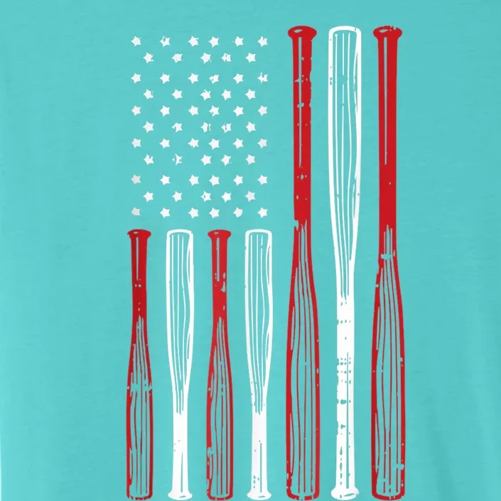 Baseball 4th Of July American Flag Patriotic Sports Player ChromaSoft Performance T-Shirt