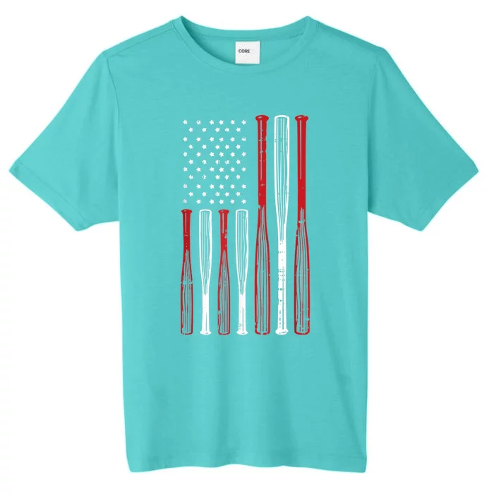 Baseball 4th Of July American Flag Patriotic Sports Player ChromaSoft Performance T-Shirt