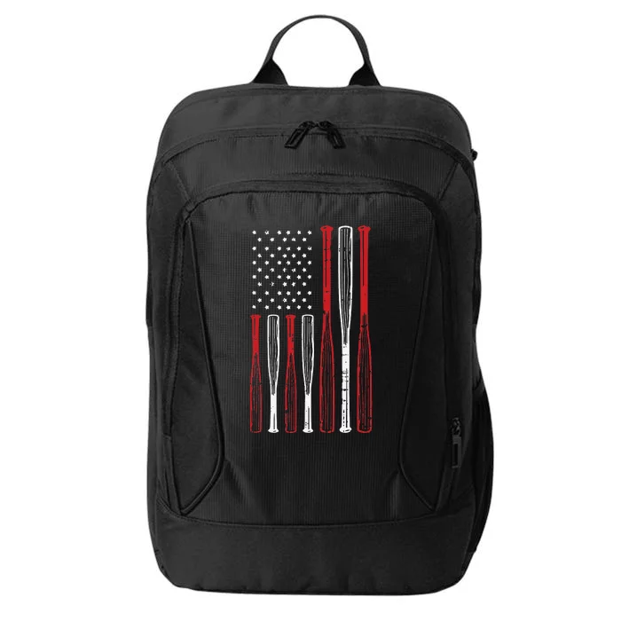 Baseball 4th Of July American Flag Patriotic Sports Player City Backpack